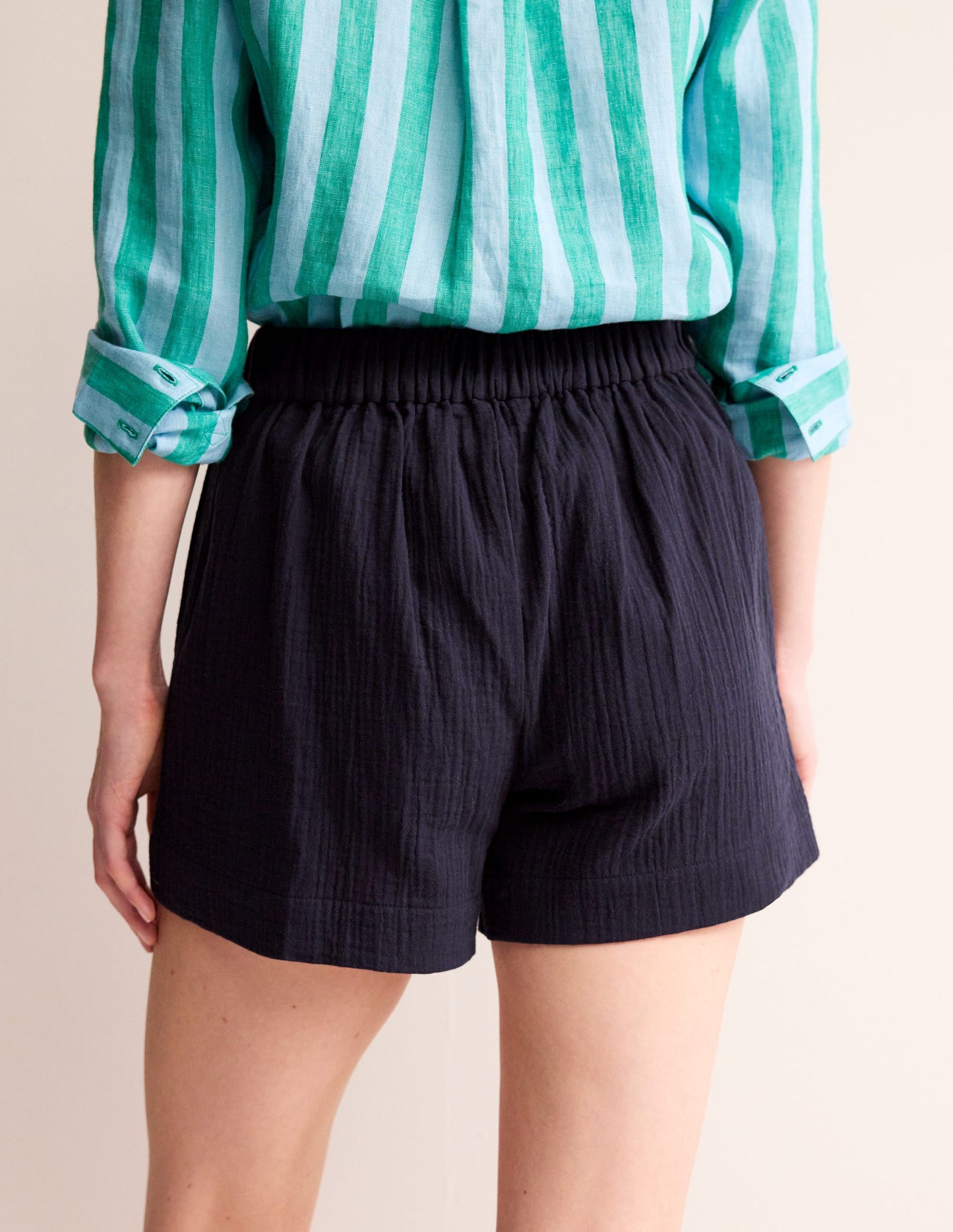 Double Cloth Shorts-Navy