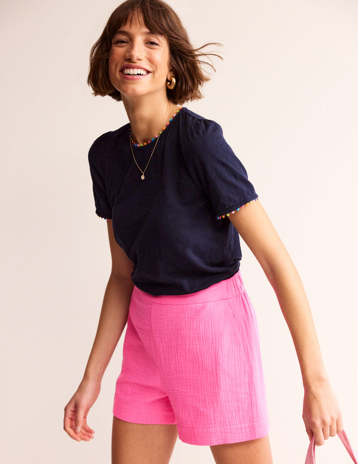 Double Cloth Shorts-Sangria Sunset