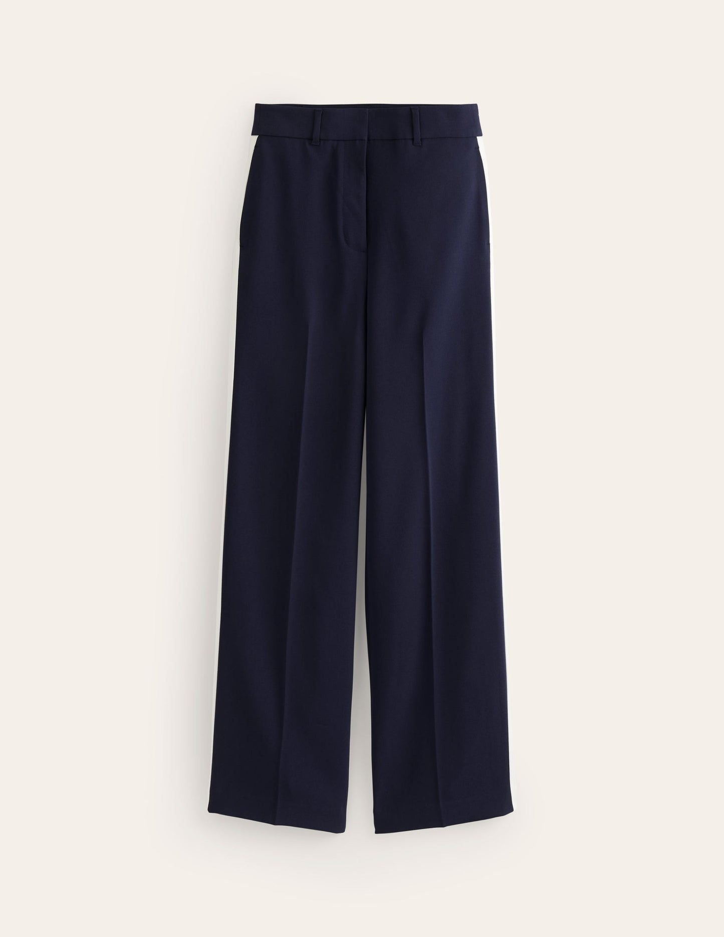 Westbourne Fluid Trousers-Navy Side Stripe