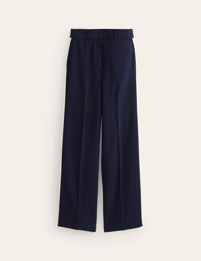 Westbourne Fluid Trousers-Navy Side Stripe