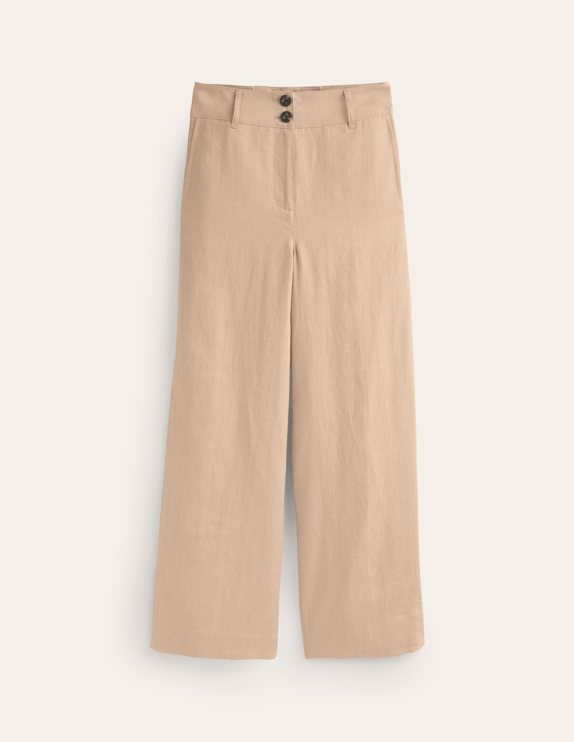 Westbourne Linen Crop Trousers-Neutral-5