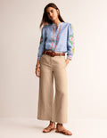 Westbourne Linen Crop Trousers-Neutral