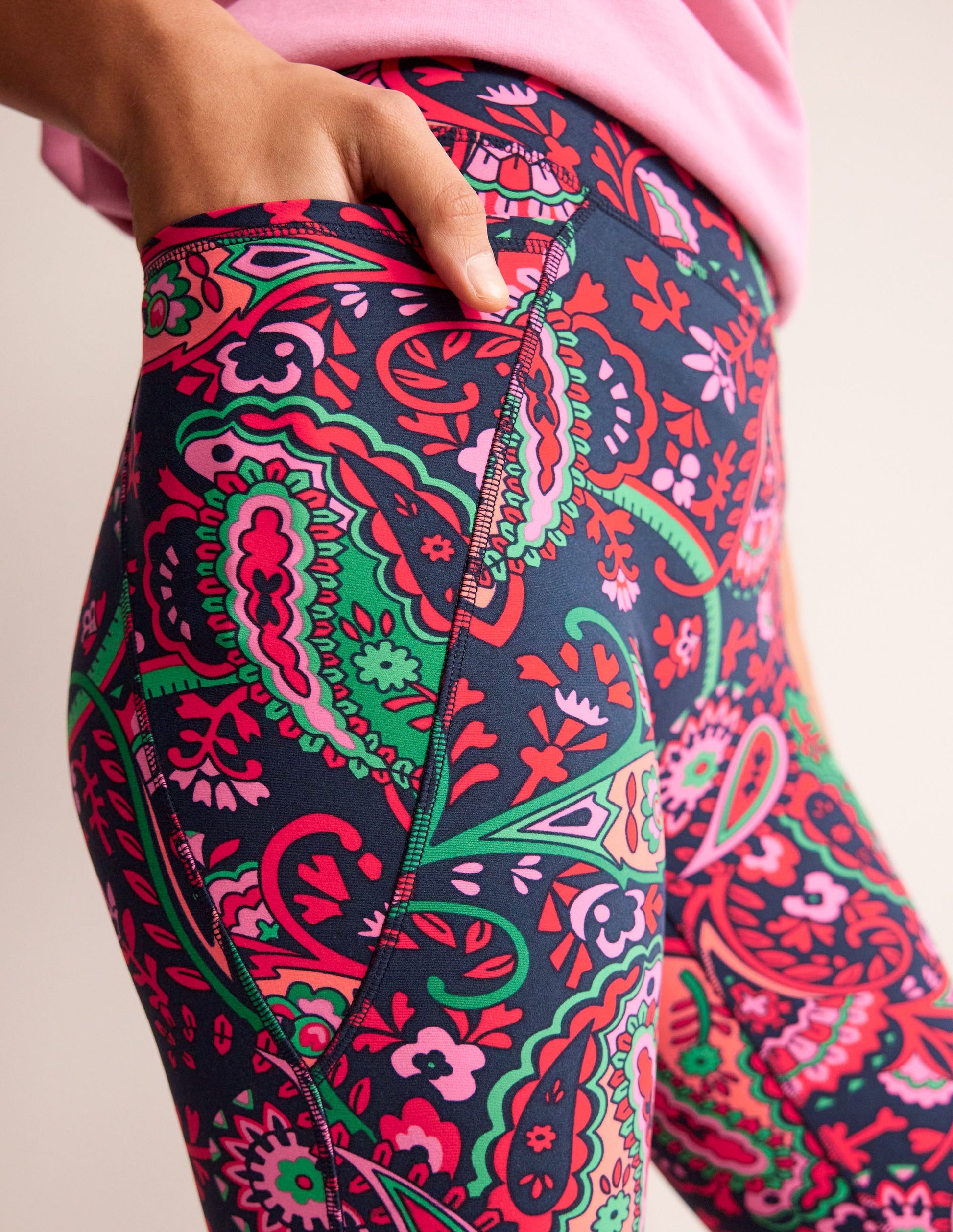 High Waist Pocket Leggings-French Navy, Fantastical-2