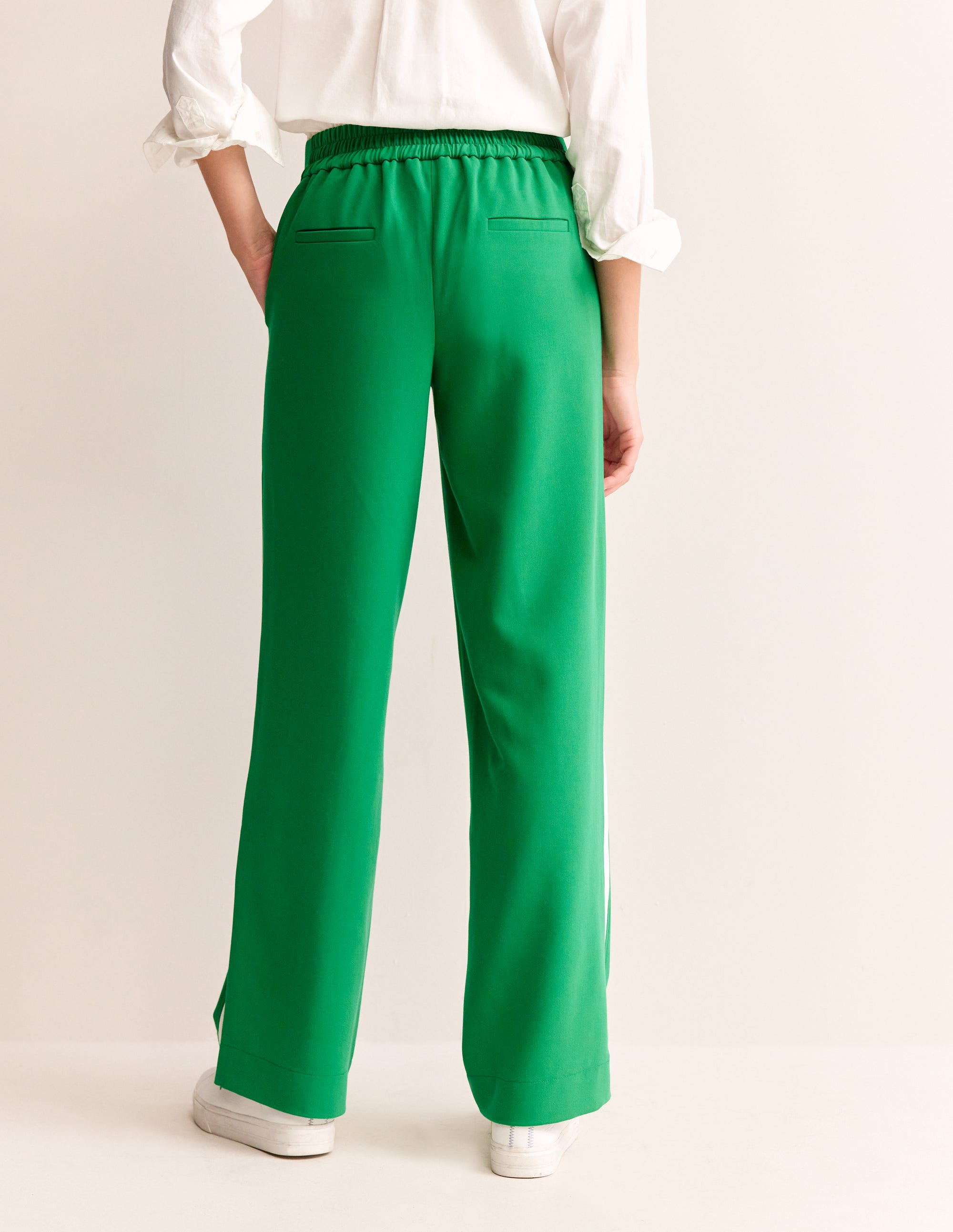 Pull On Side Stripe Trousers-Green Tambourine - Image 3