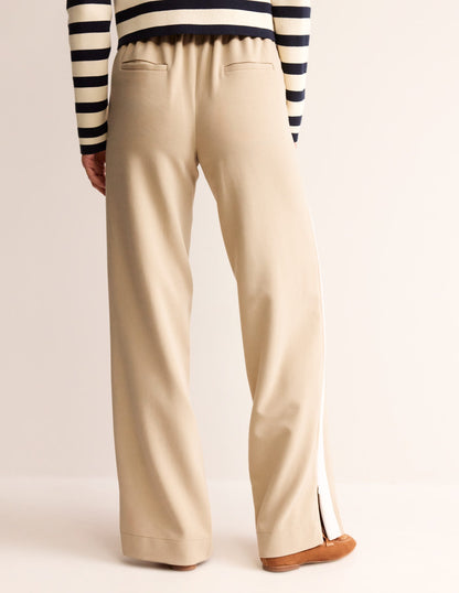 Pull On Side Stripe Trousers-Neutral