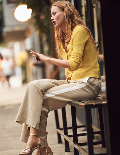 Pull On Side Stripe Trousers-Neutral