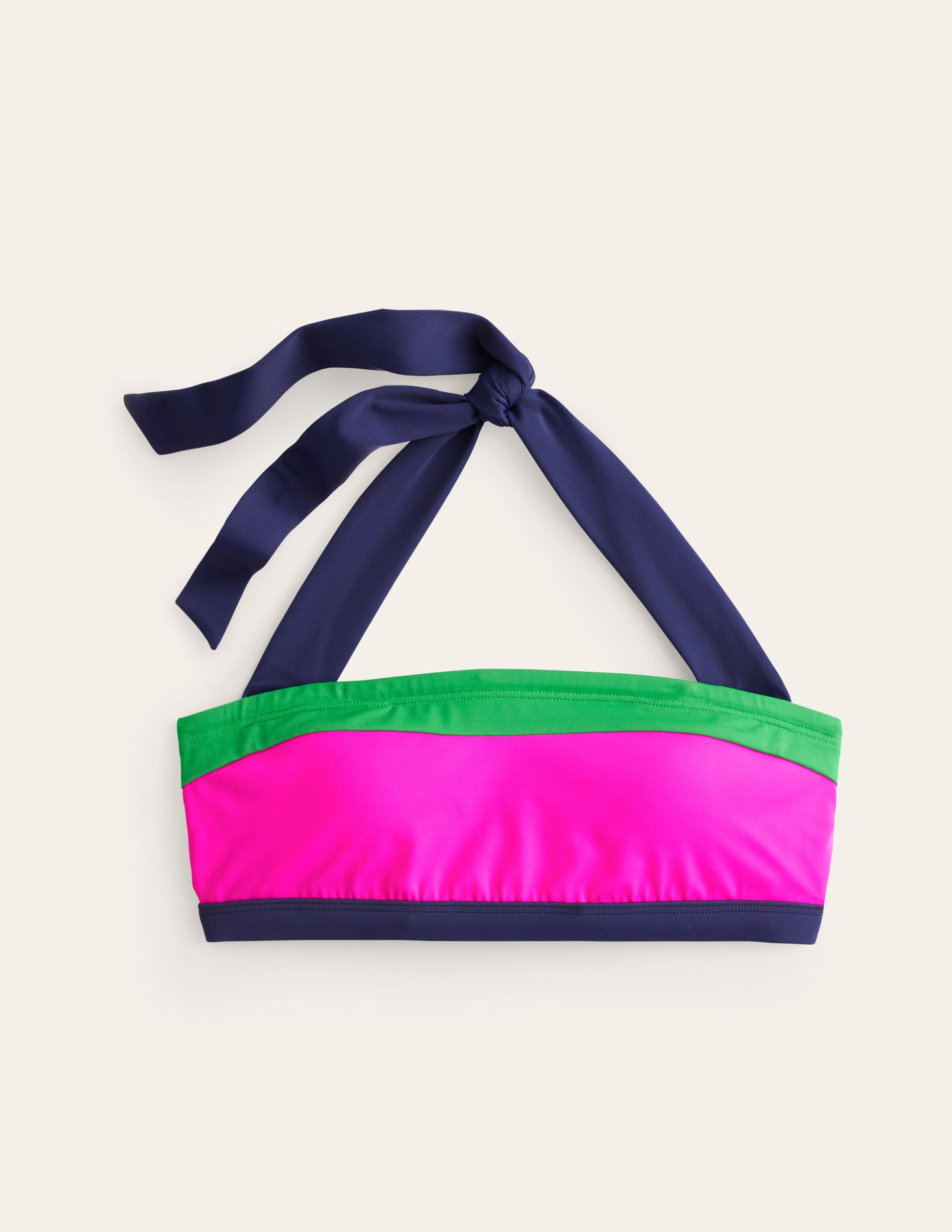 Santorini Bikini Top-Super Pink Colourblock-5