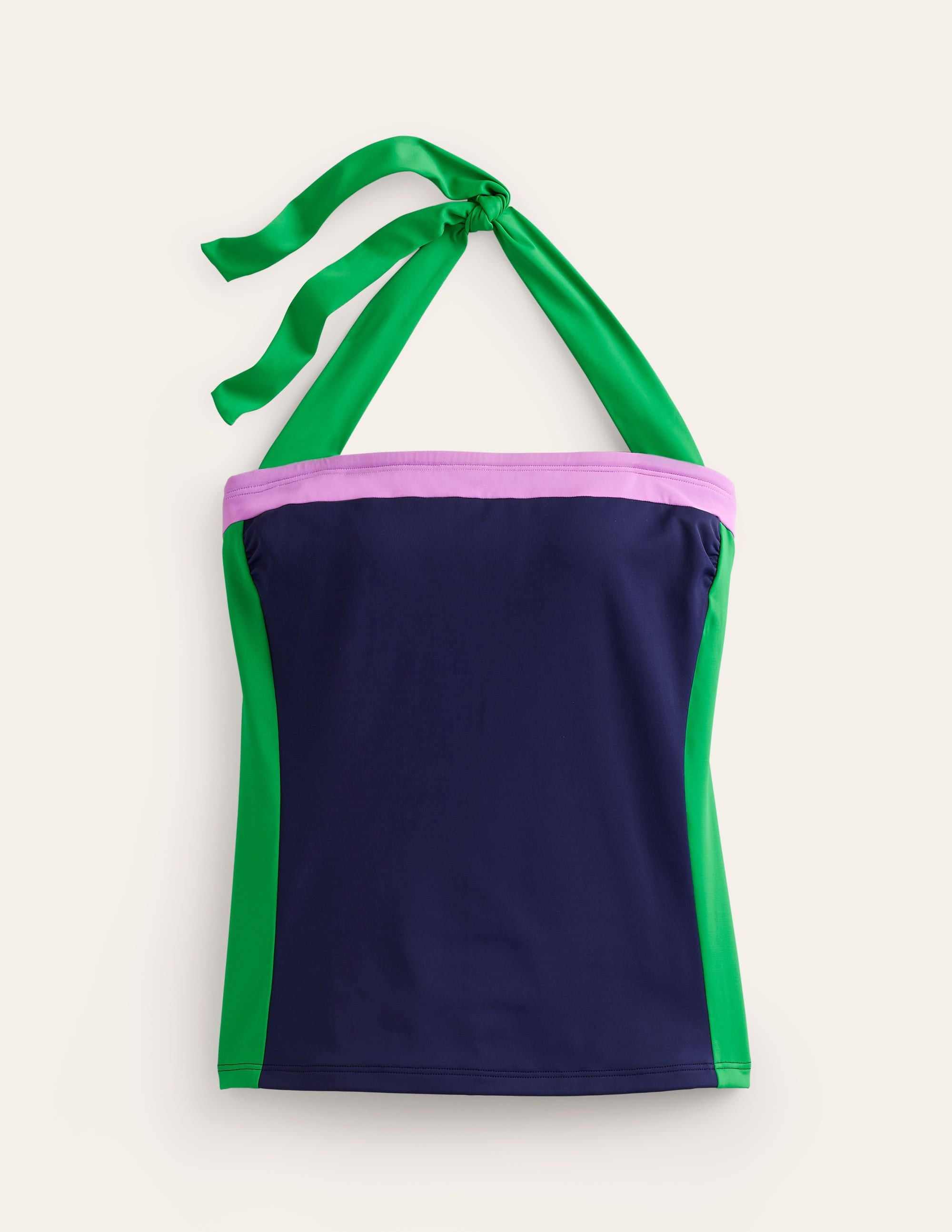 Santorini Tankini Top-Navy/ Green Colourblock - Image 5