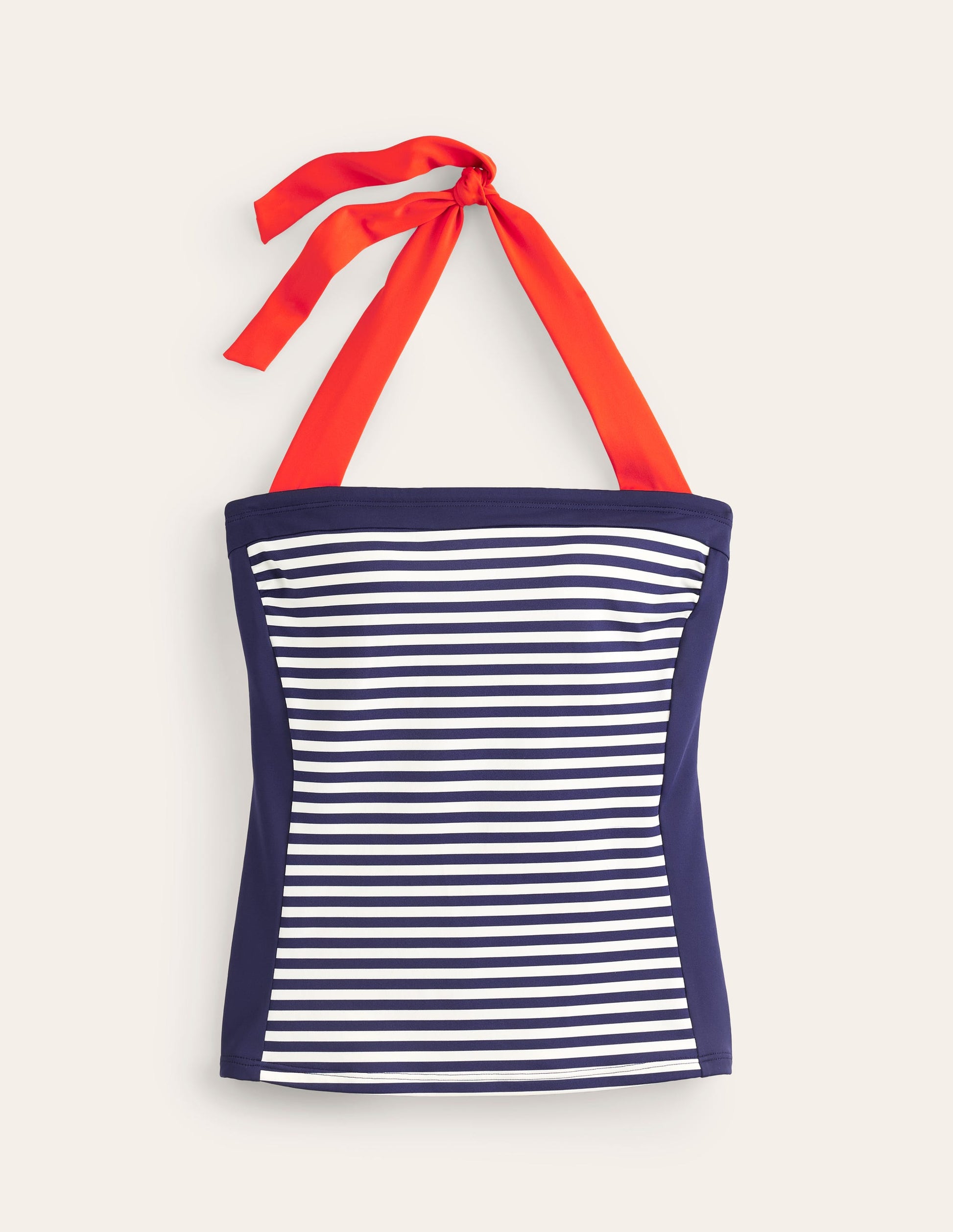 Santorini Tankini Top-Red, Navy Stripe-5