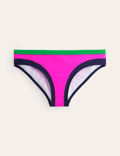 Santorini Bikini Bottoms-Super Pink Colourblock