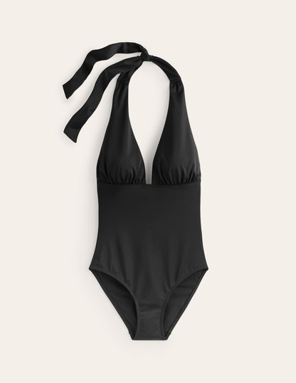 Merano Deep V-neck Swimsuit-Black