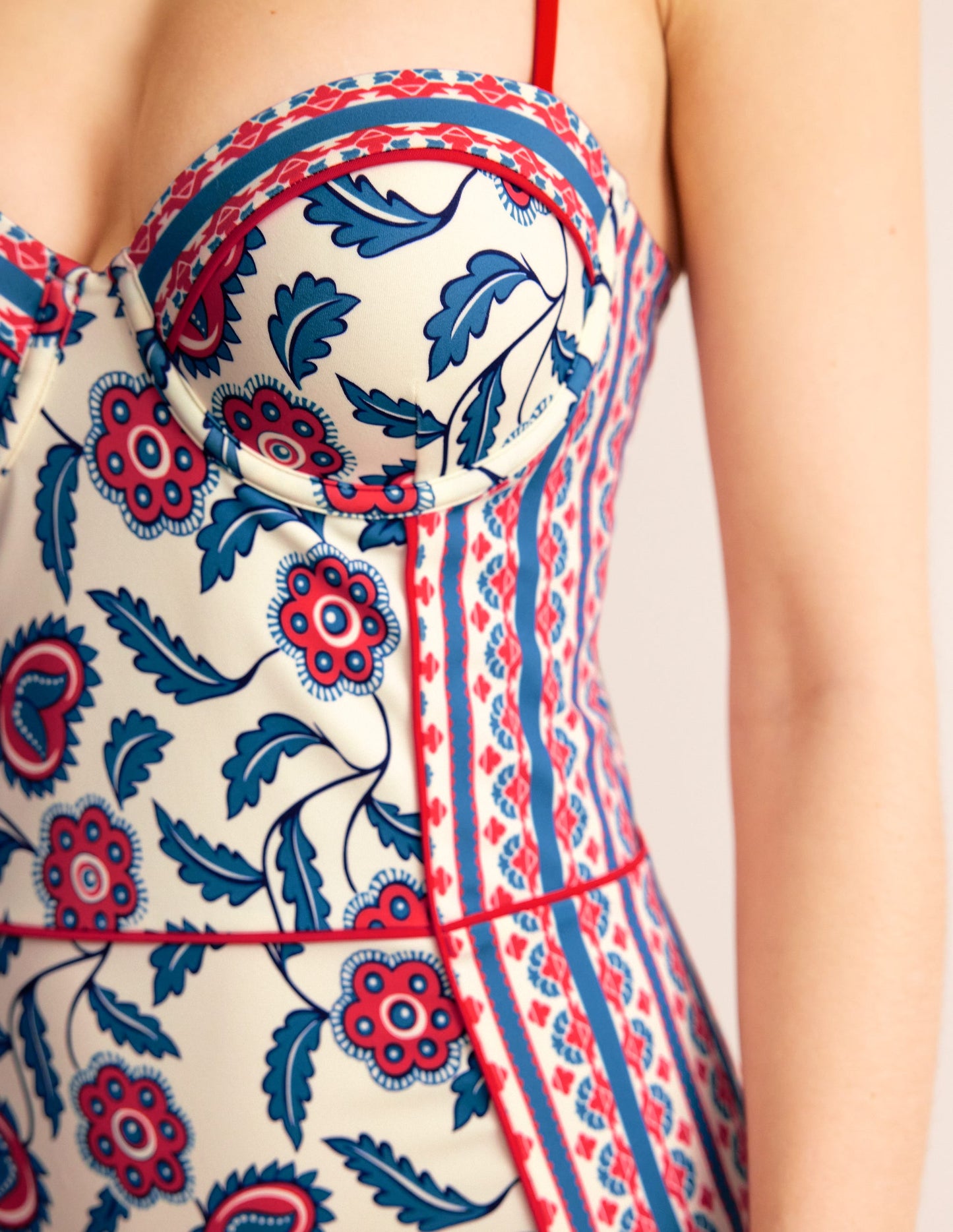 Rhodes Cup-Size Swimsuit-Ivory, Floret Vine