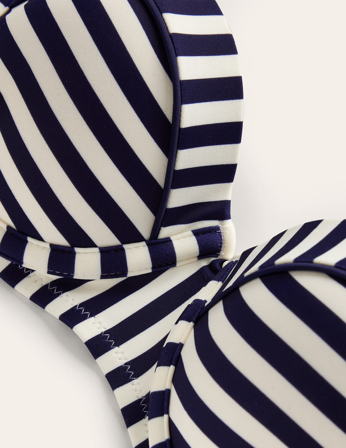 Rhodes Cup Sized Bikini Top-Navy, Ivory Stripe - Image 6