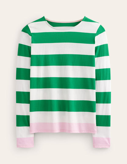 Bea Long Sleeve Breton-Green Ivory, Pink-5