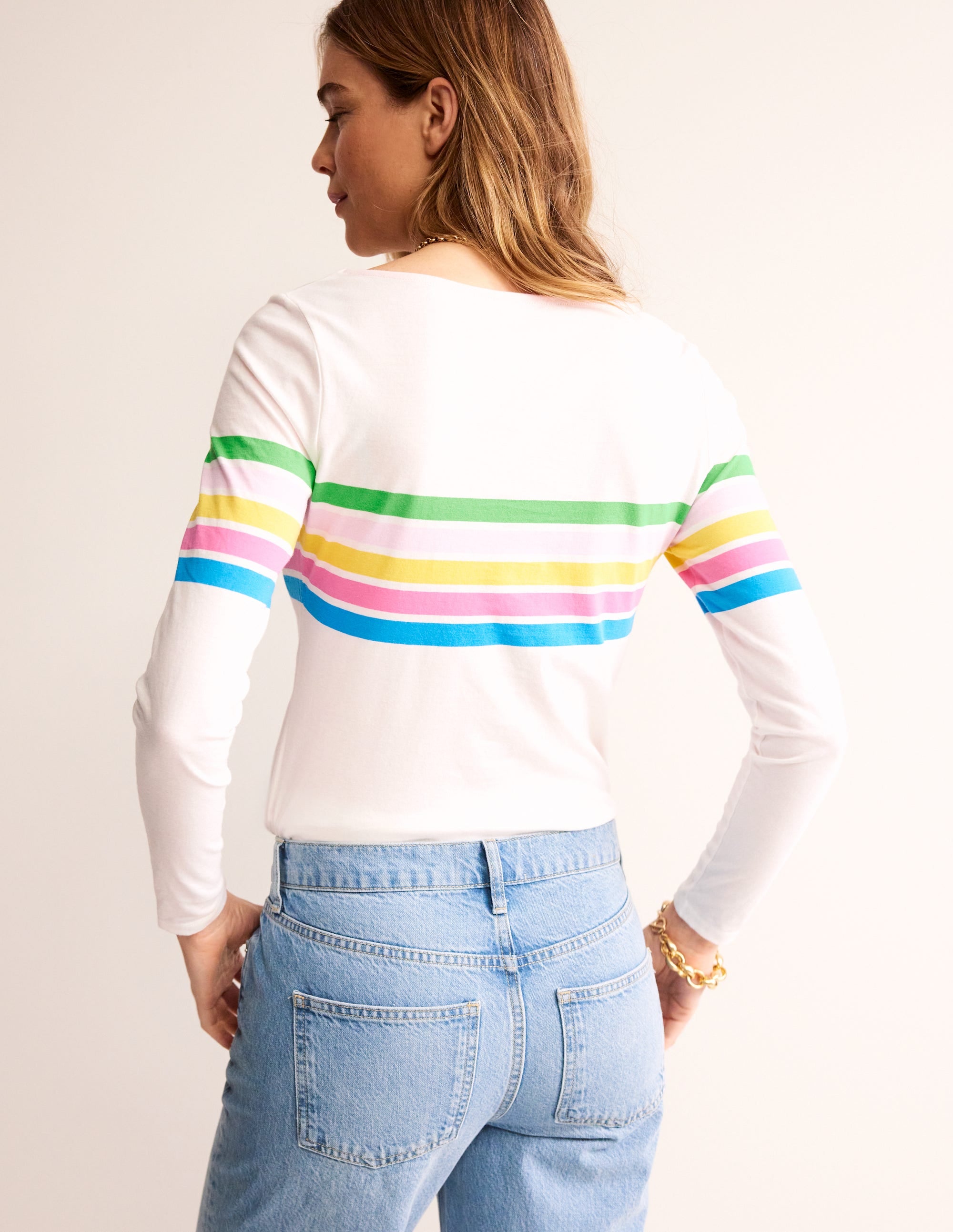 Ella Long Sleeve Breton-Ivory, Multi placement - Image 3