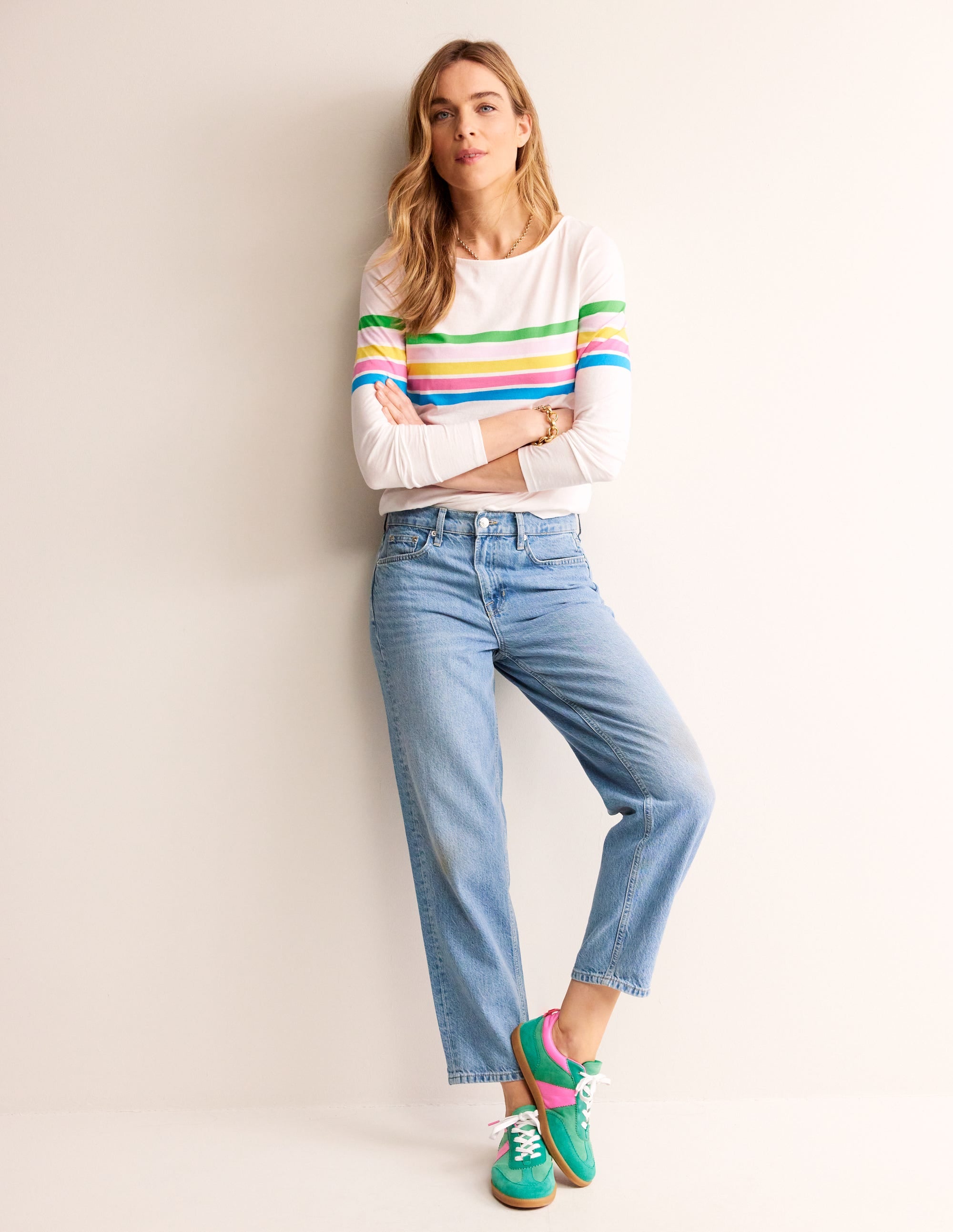 Ella Long Sleeve Breton-Ivory, Multi placement - Image 4