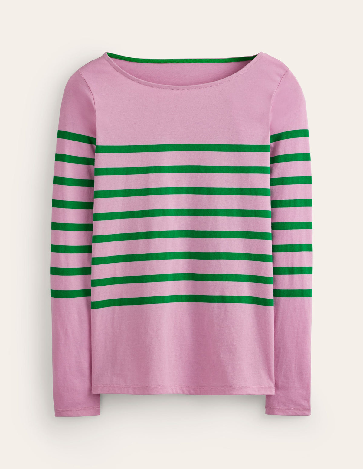 Ella Long Sleeve Breton-Pink, Green Placement-5