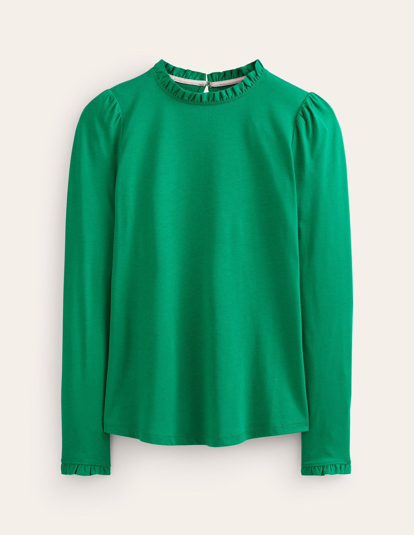 Supersoft Frill Detail Top-Pepper Green