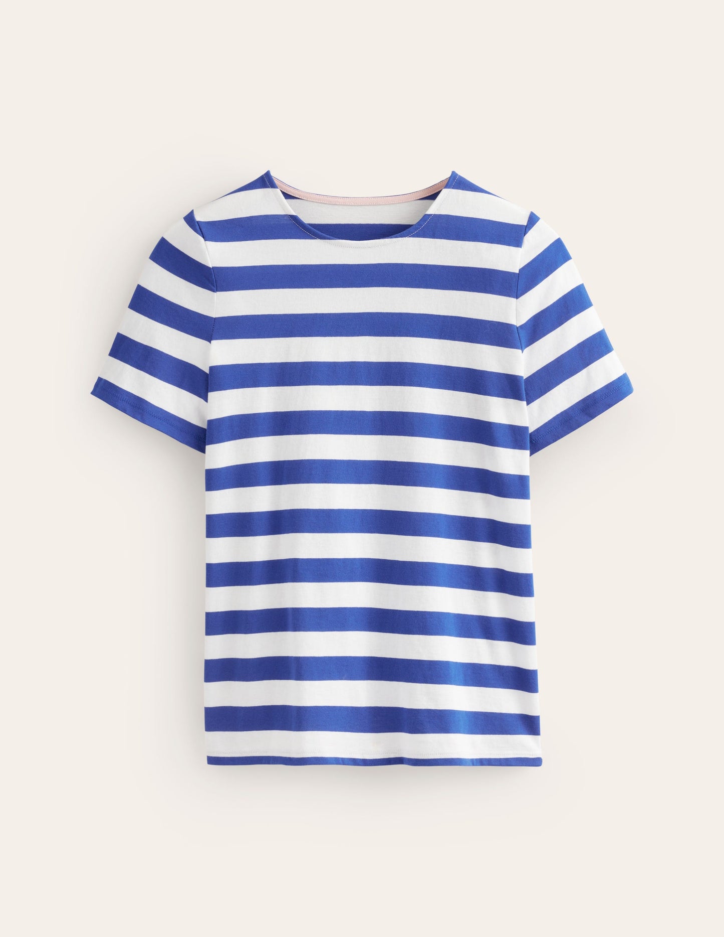 Bea Short Sleeve Breton-Blue, Ivory