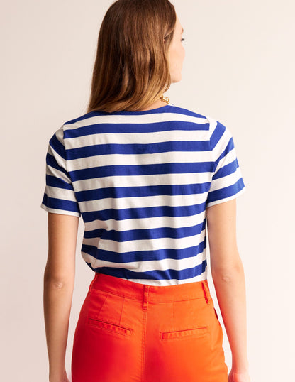 Bea Short Sleeve Breton-Blue, Ivory-3