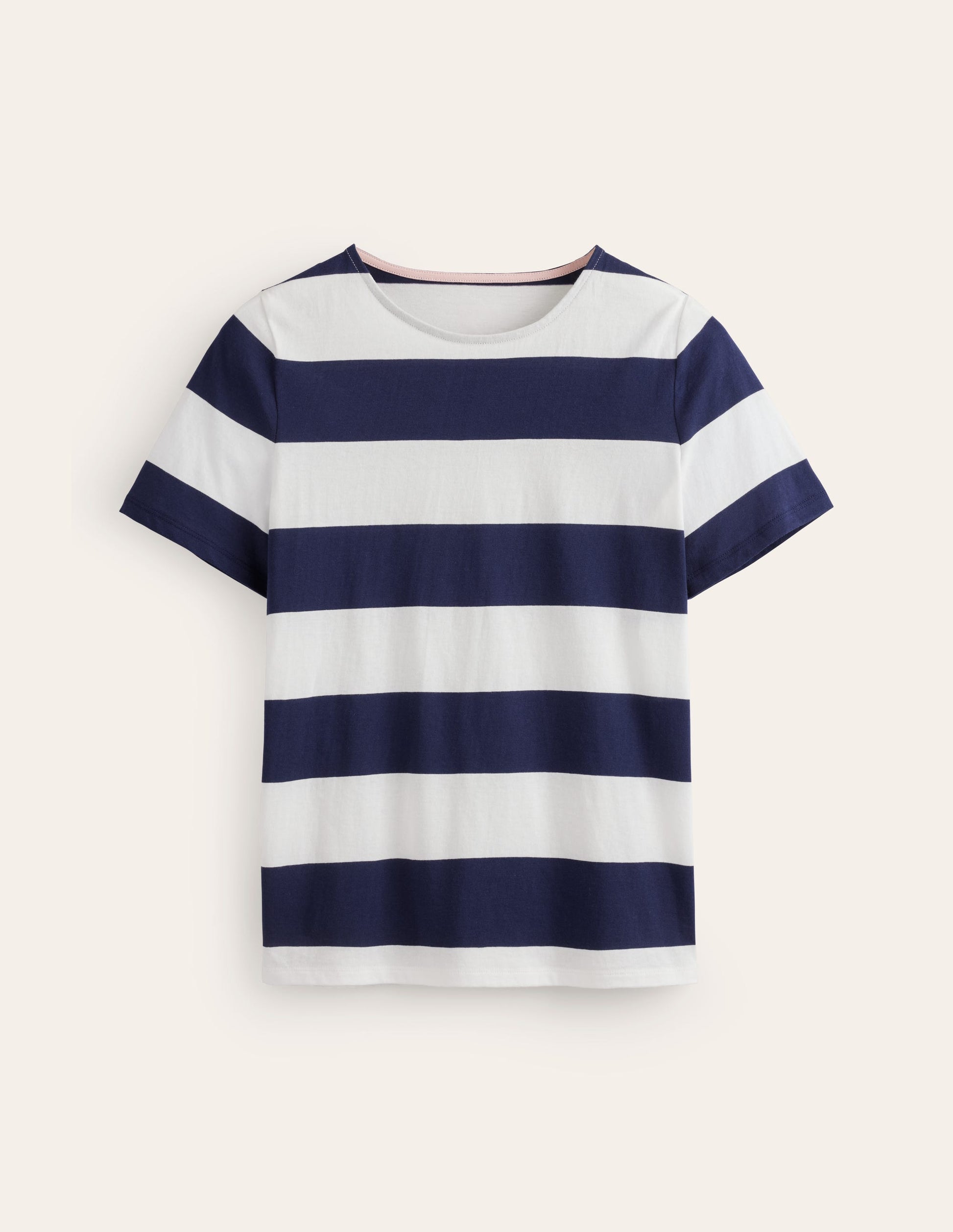 Bea Short Sleeve Breton-Navy Ivory, Wide Stripe-6