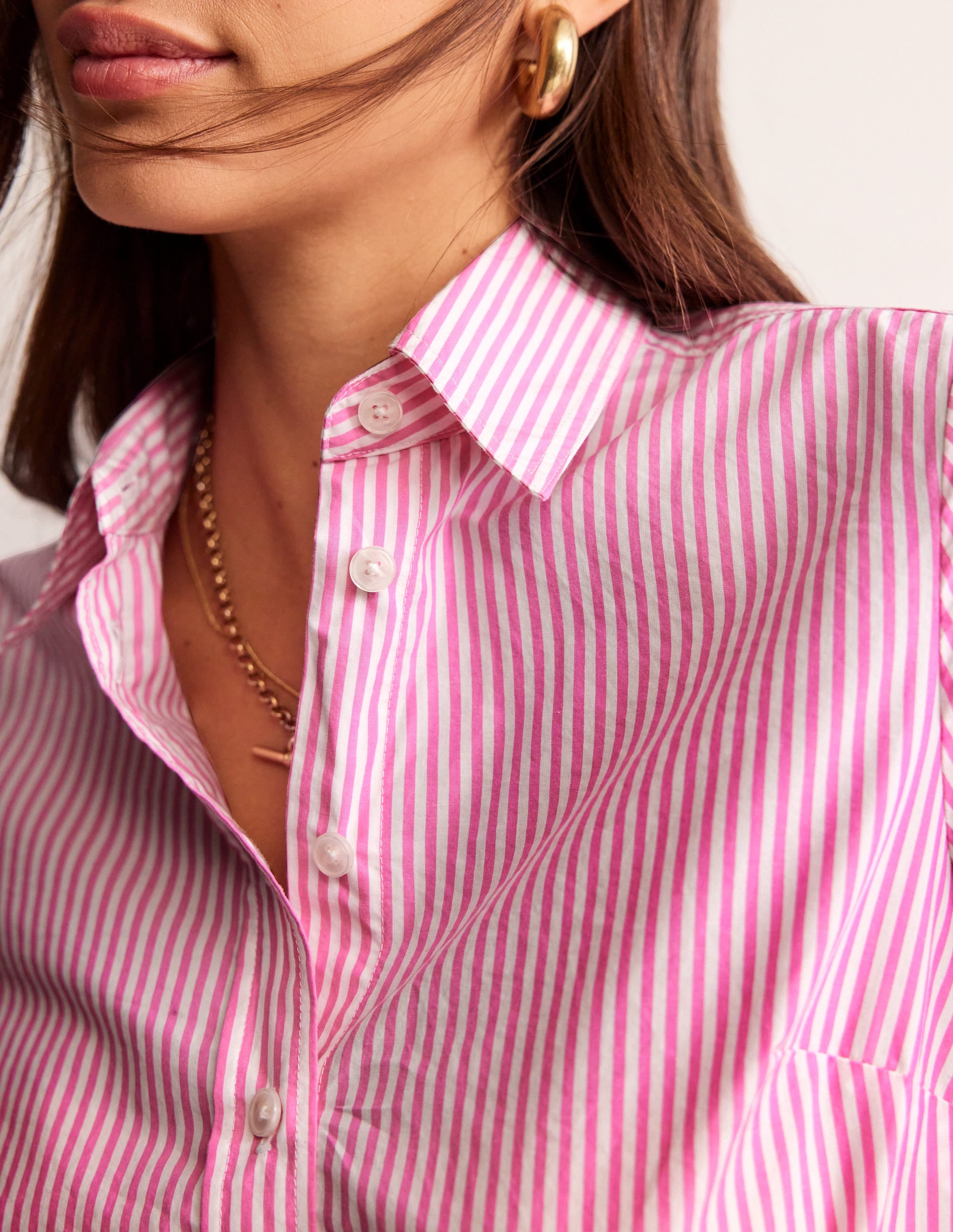 Sienna Cotton Shirt-Sangria Sunset and Ivory - Image 2