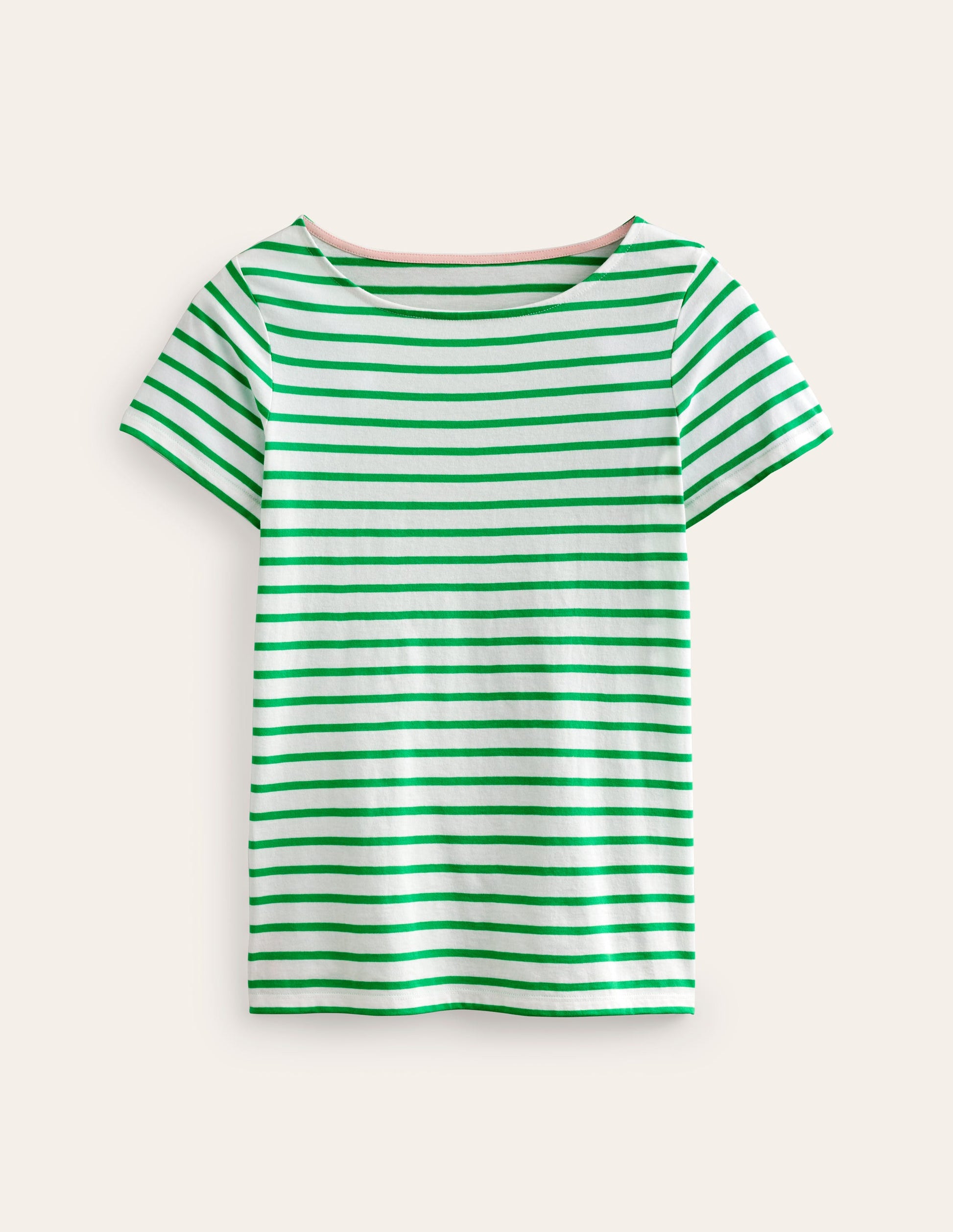 Ella Short Sleeve Breton-Ivory, Green-5