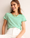 Ella Short Sleeve Breton-Ivory, Green