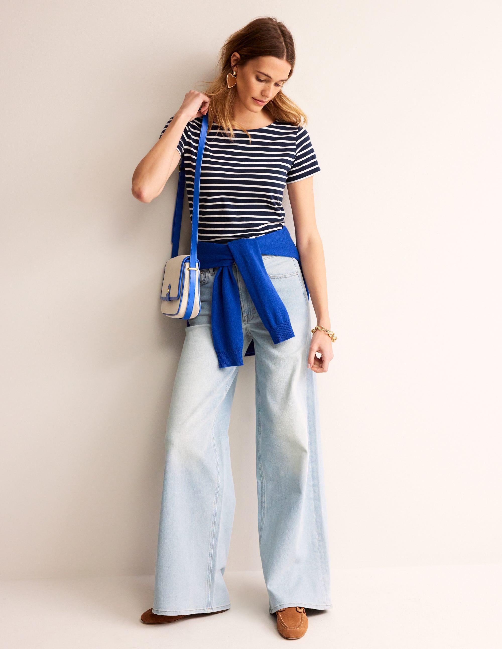 Ella Short Sleeve Breton-Navy, Ivory - Image 4