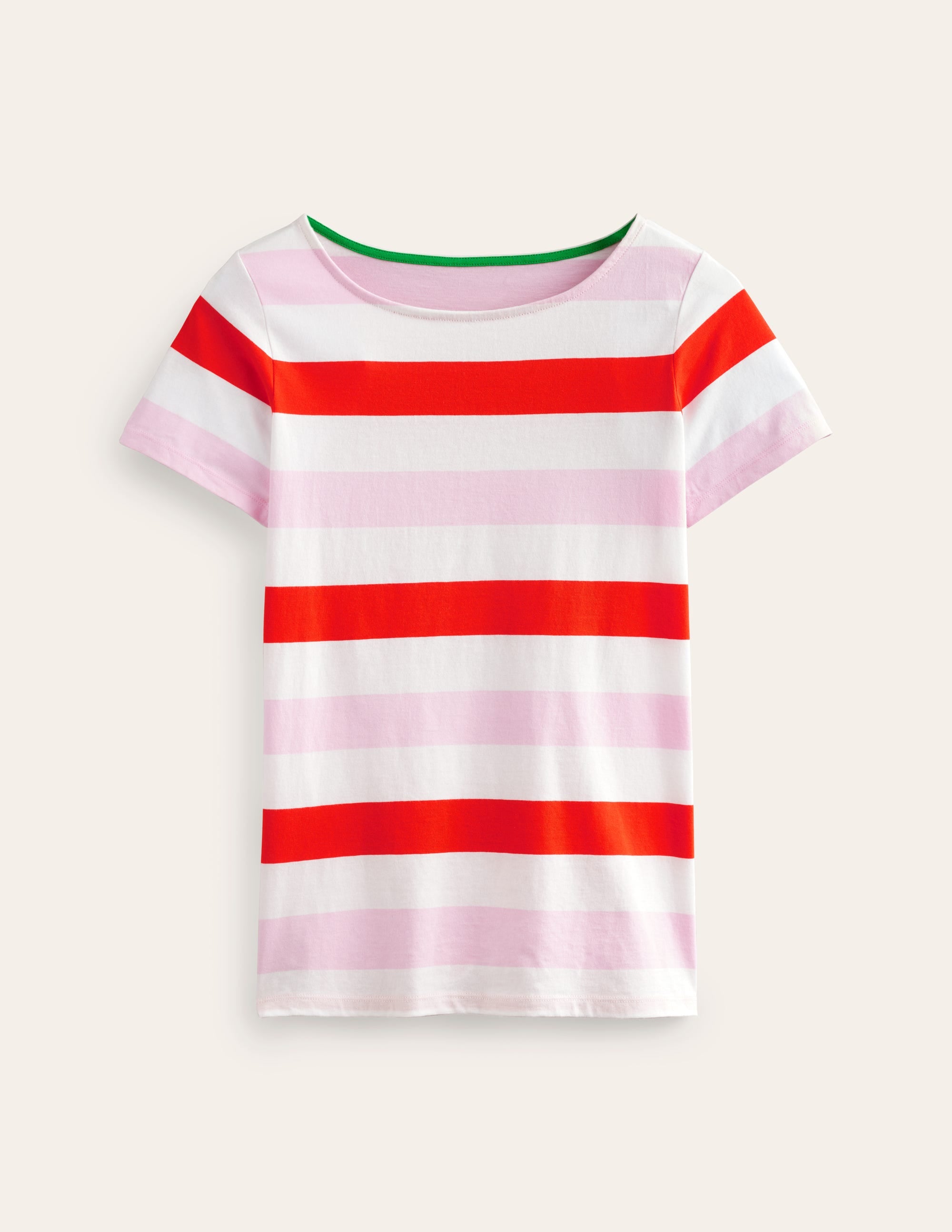 Ella Short Sleeve Breton-Pink, Red - Image 5