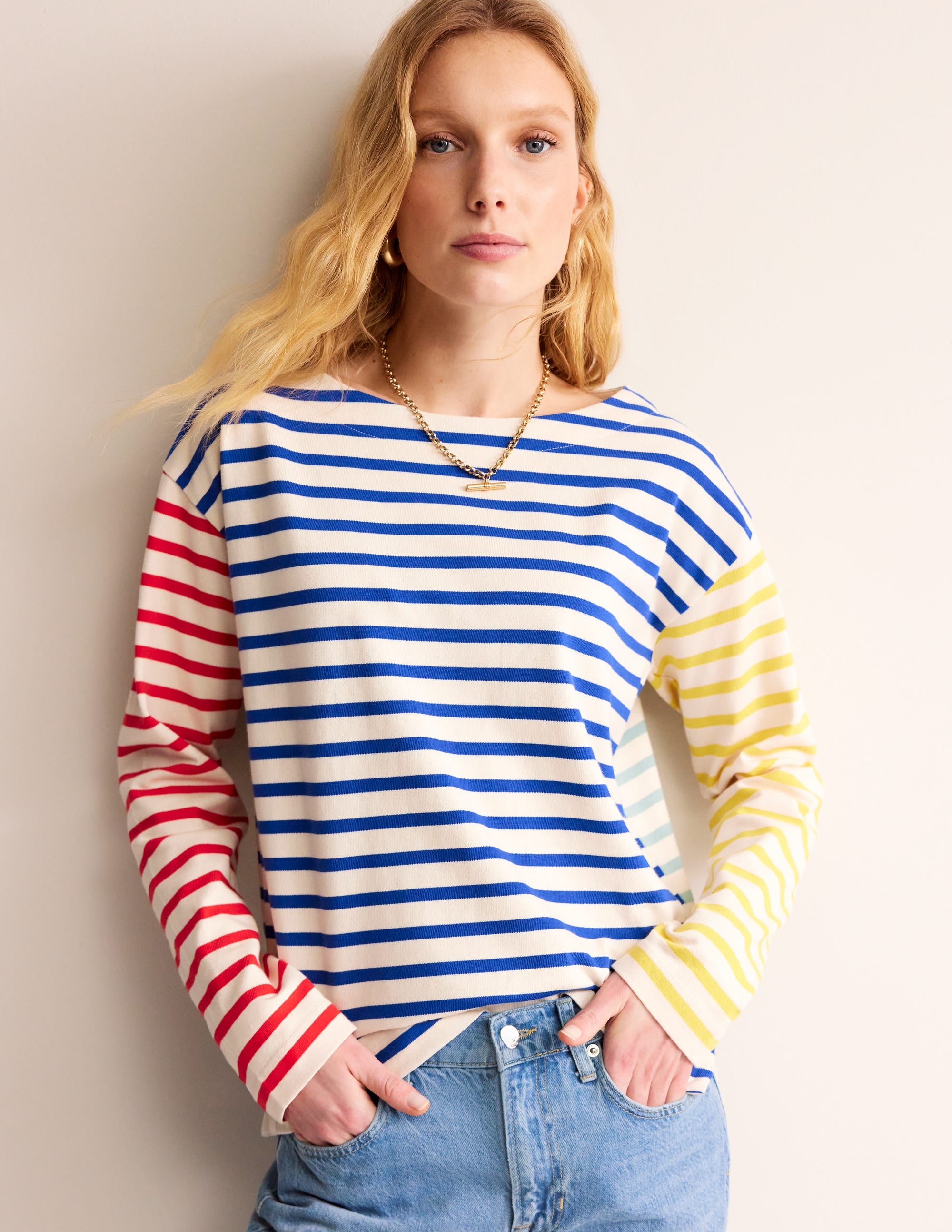 Sophie Hotch Potch Breton Top-Ivory, Multi Hotch Stripe - Image 2