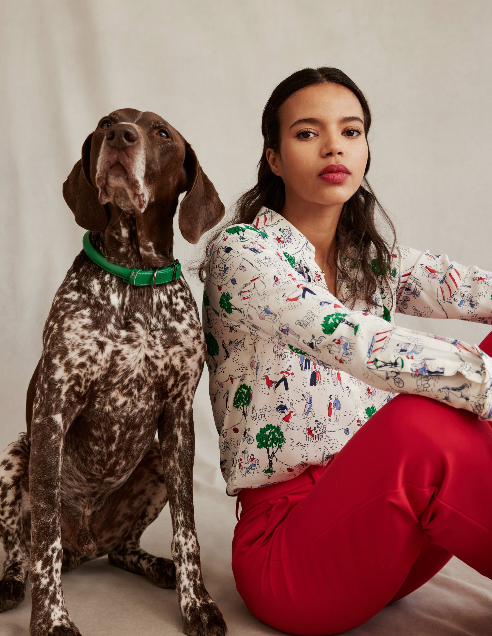 Sienna Silk Shirt-Ivory, Paris Scene - Image 5