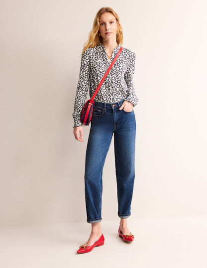 Caroline Jersey Shirt-Ivory, Ditsy Bud-4