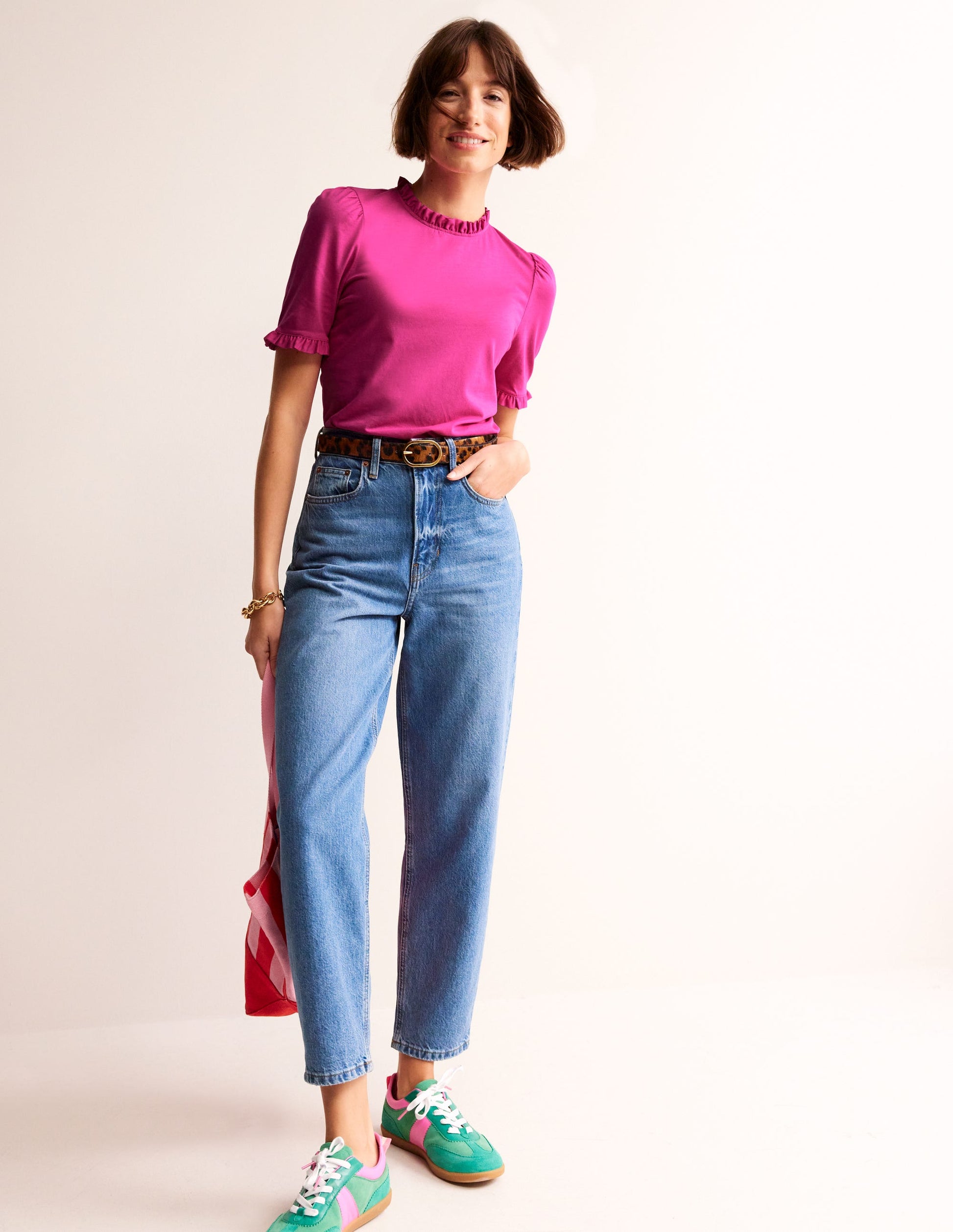 Supersoft Frill Detail T-shirt-Rose Violet-4