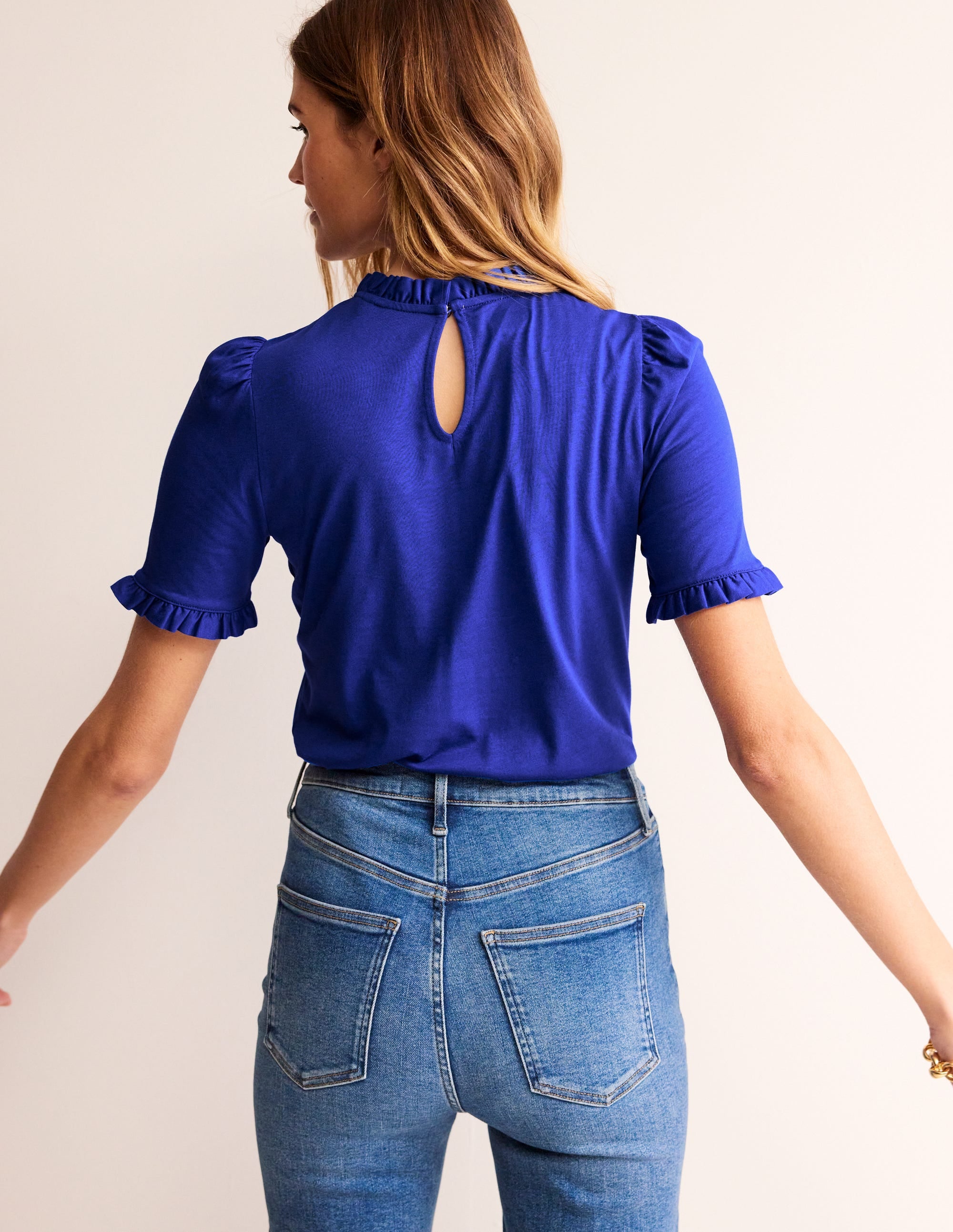 Supersoft Frill Detail T-shirt-Surf the Web - Image 3