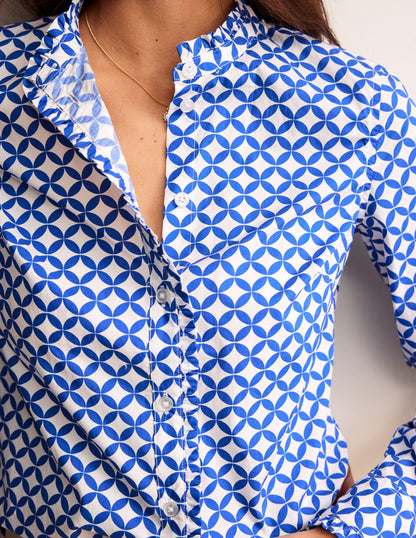 Phoebe Cotton Shirt-Blue, Diamond Terrace