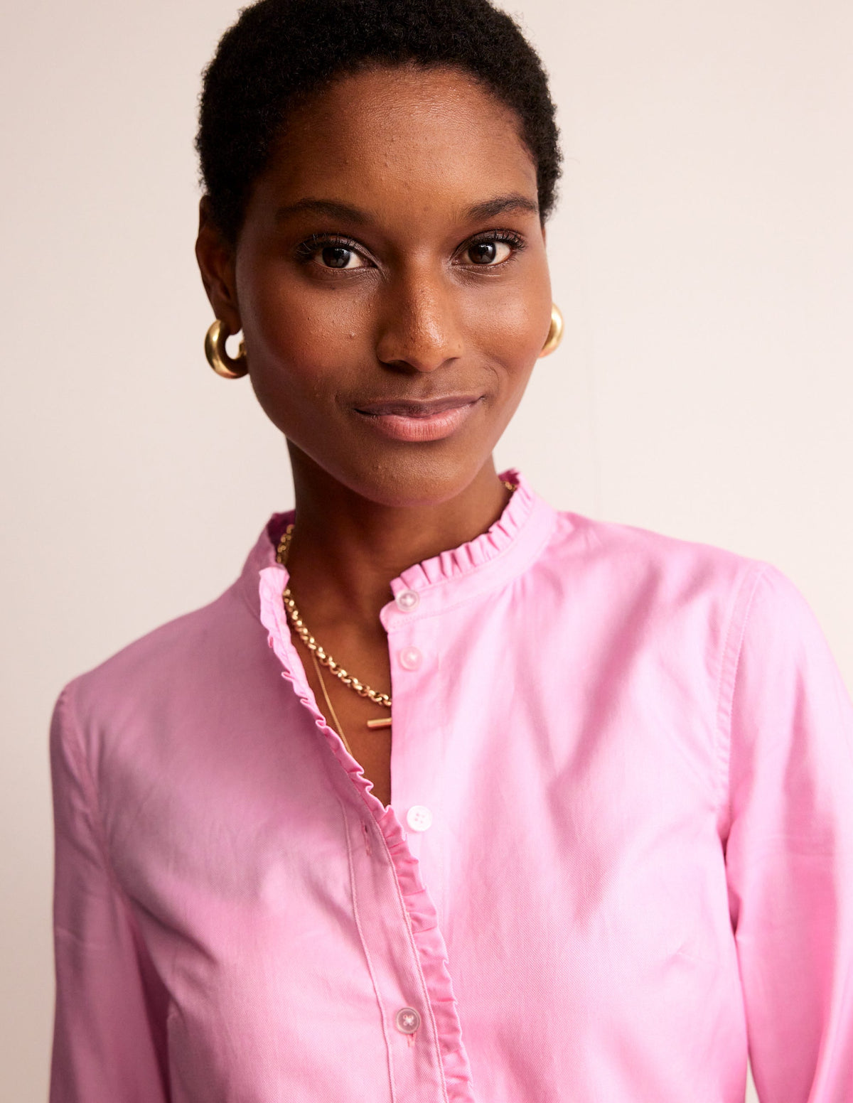 Phoebe Cotton Shirt-Pink Oxford-2