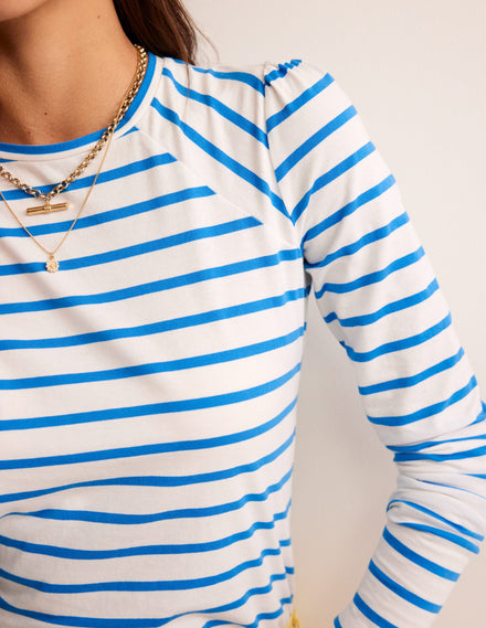 Arabella Stripe T-Shirt-Brilliant Blue