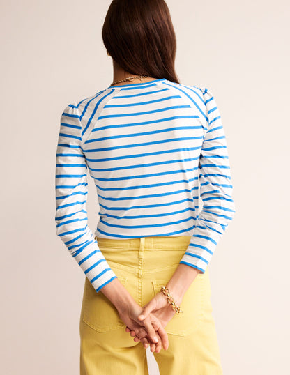 Arabella Stripe T-Shirt-Brilliant Blue-3