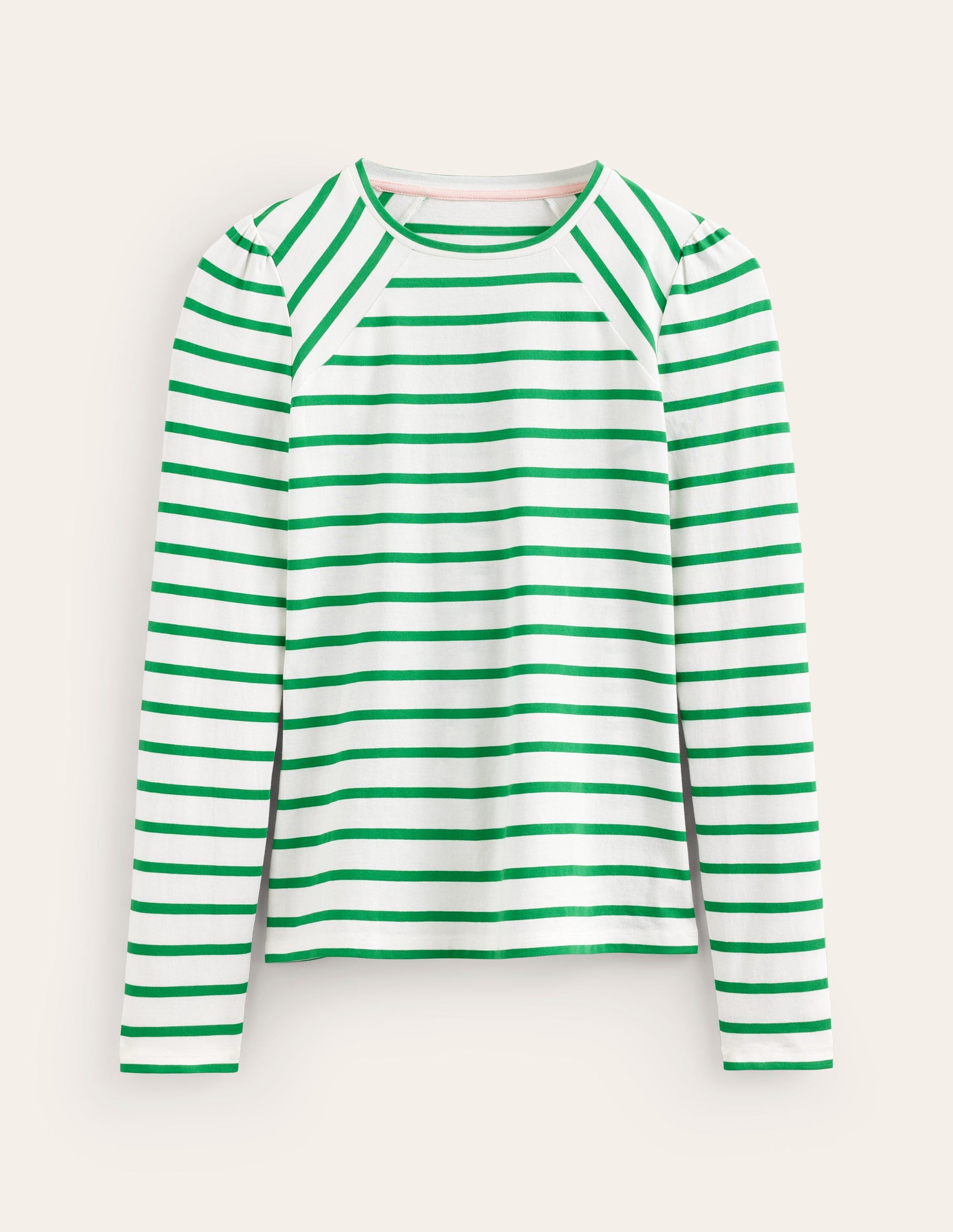 Arabella Stripe T-Shirt-Green Tambourine-5