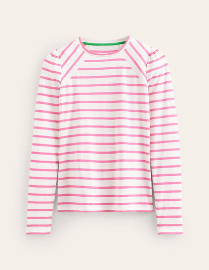 Arabella Stripe T-Shirt-Sangria Sunset-5