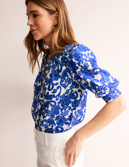 Ada Linen Top-Surf the Web, Opulent Whirl
