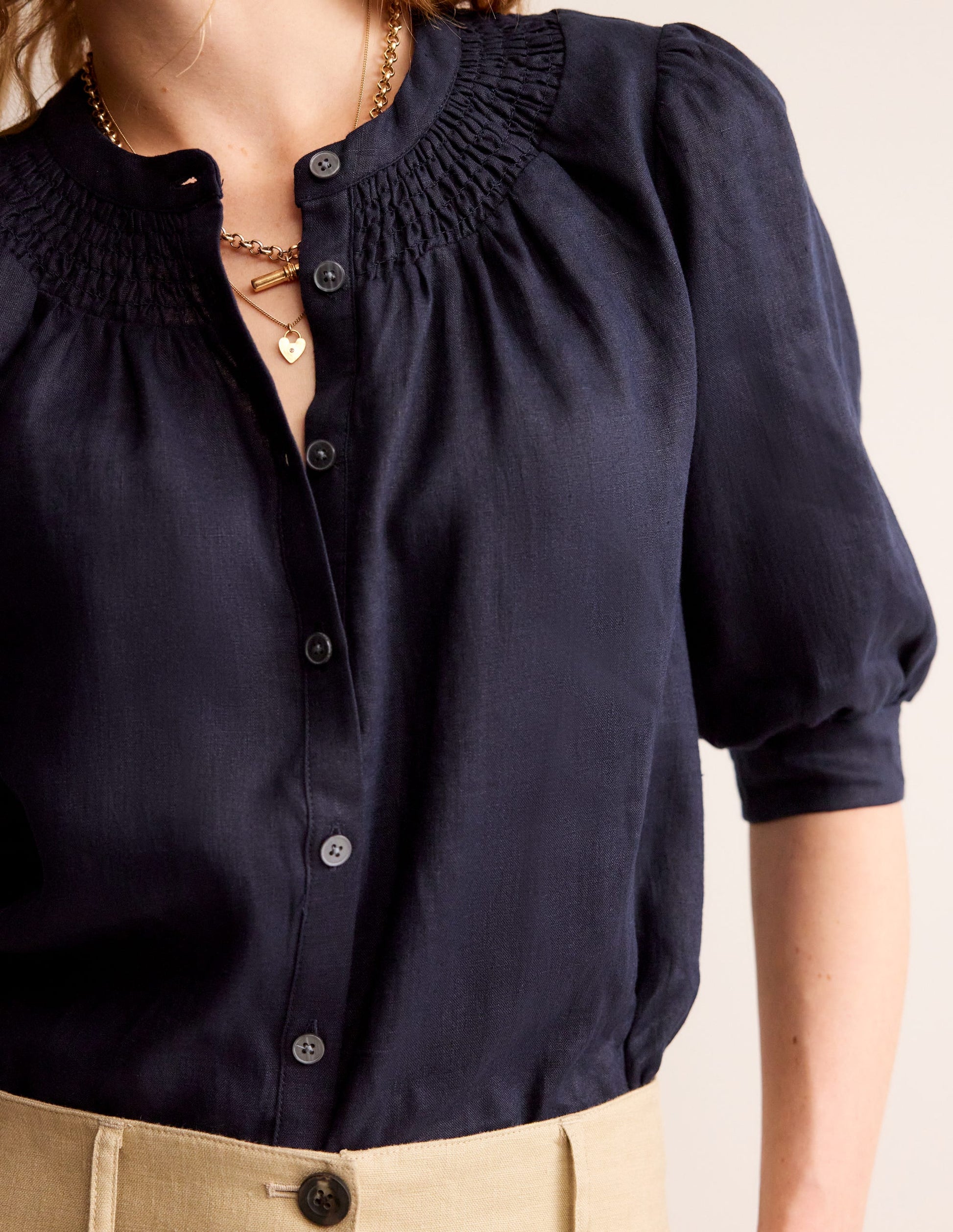 Ada Linen Top-Navy-3