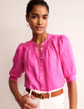 Ada Linen Top-Pop Pansy