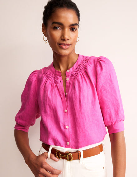 Ada Linen Top-Pop Pansy