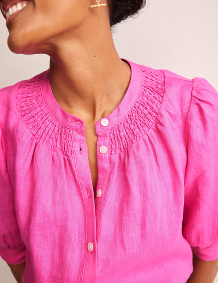 Ada Linen Top-Pop Pansy