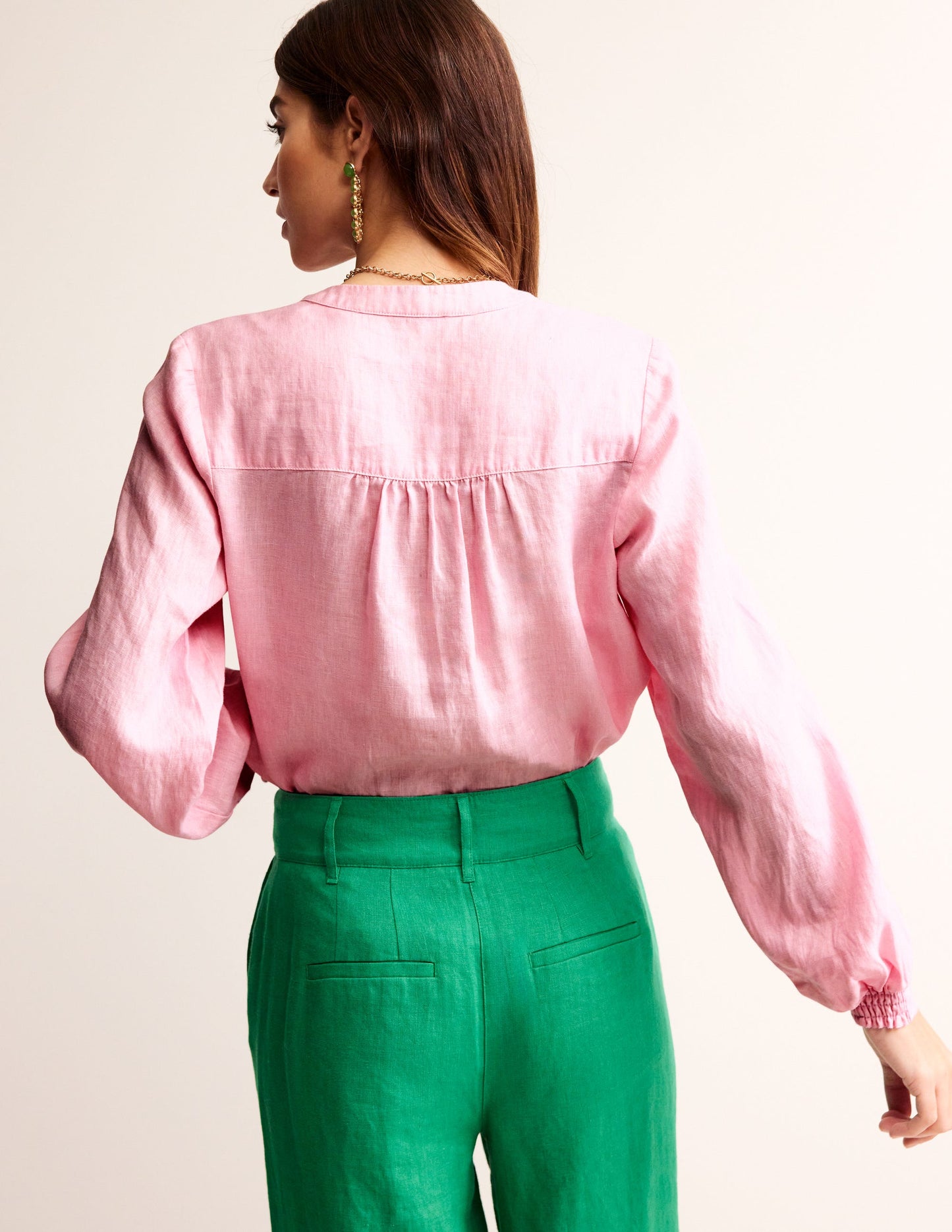Alice Linen Top-Orchid Pink