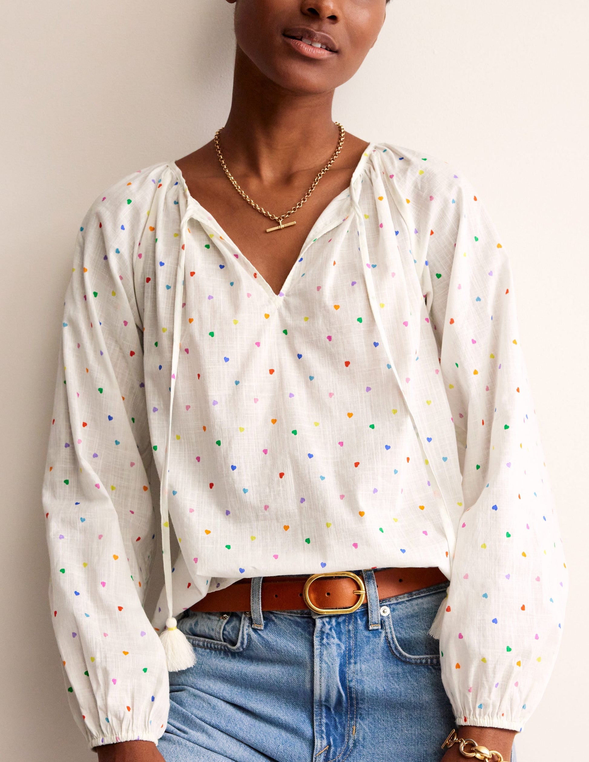 Serena Cotton Blouse-Multi, Confetti Hearts-4