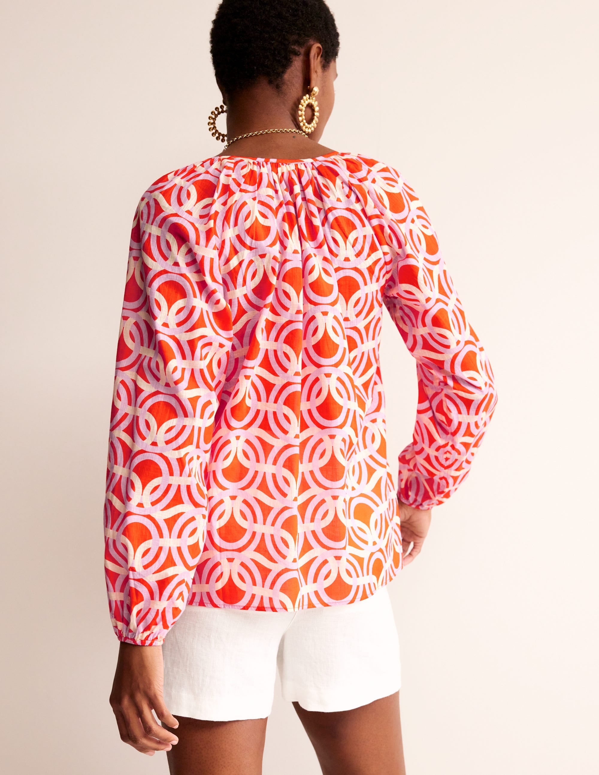 Serena Cotton Blouse-Fiesta, Geo Whirl - Image 3