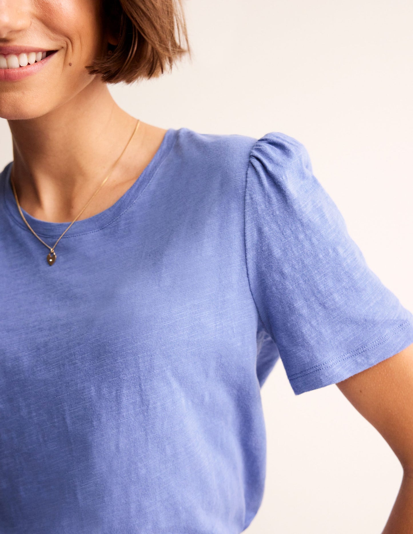 Cotton Puff Sleeve T-Shirt-Ebb and Flow
